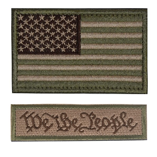 ELLEWIN USA Flag and We The People Patches 2PCS Embroidered