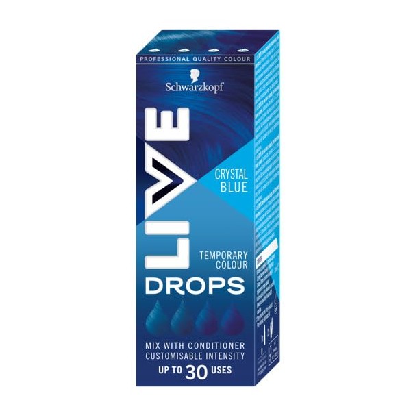 Schwarzkopf LIVE Drops Crystal Blue Temporary Hair Color Up To