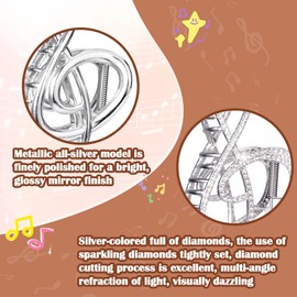 Vodolo Treble Clef Hair Clip,2PCS Treble Clef Claw Clip for Women Girls,Metal Music Note Hair Claws with Pearl