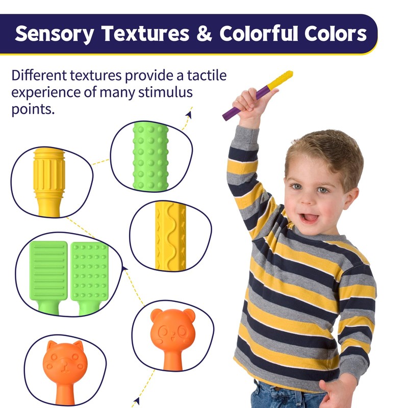 Oral Sensory Stimulation Kit with 6 Soft Textured Heads for