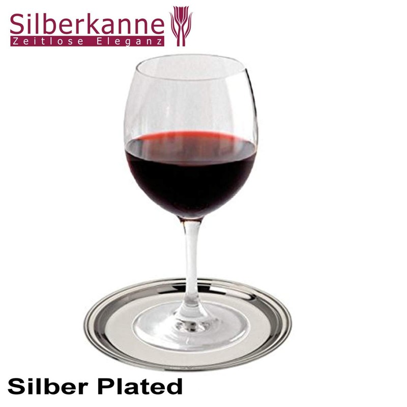 SILBERKANNE 6 Glass Plates Glass Coasters Inside 8 cm Outside