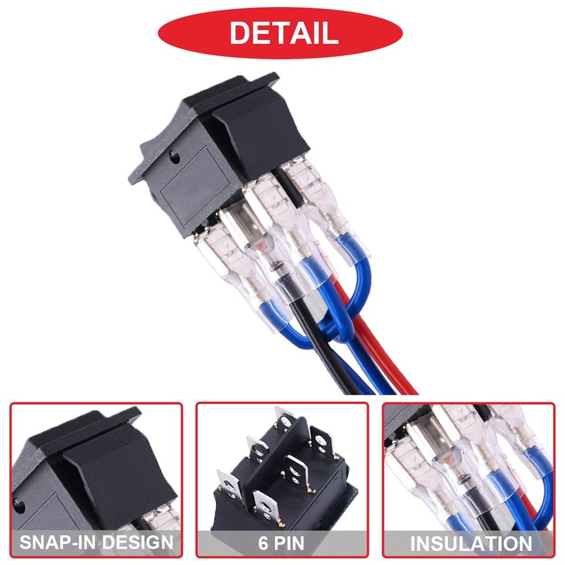 MKBKLLJY 3Pcs DC 20A 12V Automatic Lock Rocker Switch Snap-in