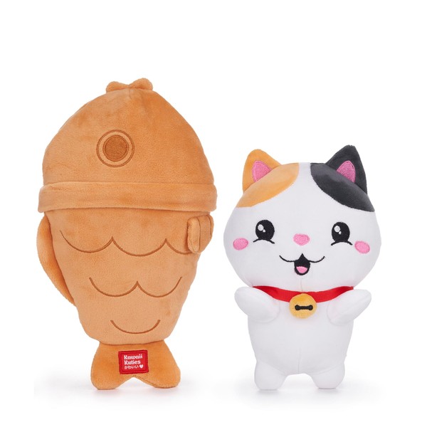 Kawaii Kuties 9.5” (24cm) Lucky Cat in Plush FIsh Pouch