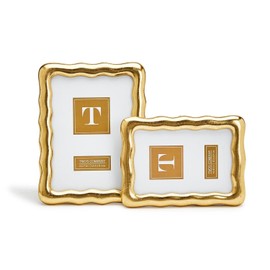 Two's Company Golden Ore Set Of 2 Photo Frame in 2 Sizes: 4" X 6" & 5" X 7"
