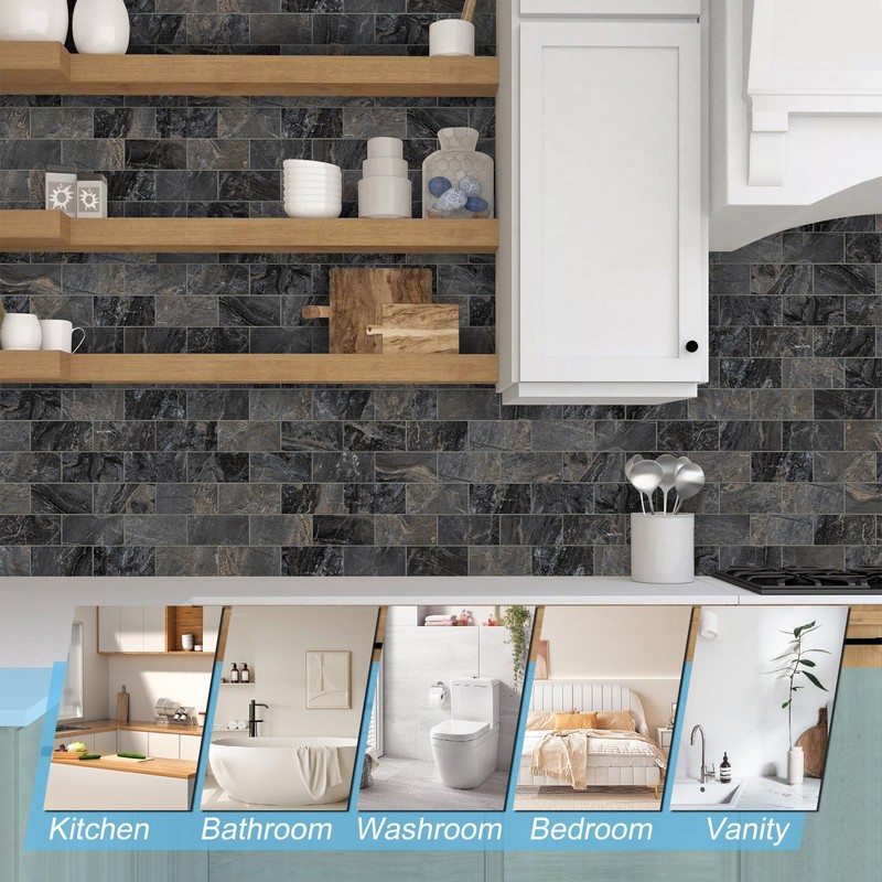 V-MOZZA 10-Sheet Peel and Stick Backsplash, Peel and Stick Wall