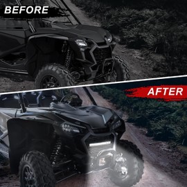 SAUTVS Front Mesh Grille with LED Light for Honda Talon 1000, Front Bumper Mesh Grill with Adjustable LED Light Bar for Honda Talon 1000R 1000X 1000X-4 2022 2023 2024 Accessories (1PCS)