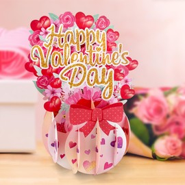 YianHien Valentines Card for Her, Pop Up Funny Lovely Valentines Day Card for Wife, Romantic 3D Valentine's Day Roses Greeting Cards for Husband Wife Girlfriend Boyfriend Couple Loved One, 20 * 15cm