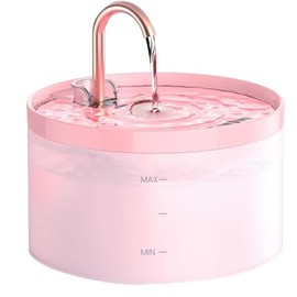 Cat Water Fountain Pink for Drinking: 67oz/2L Cat Fountain - Cute Pet Water Fountain for Cats Inside - Quiet Cat Drinking Fountain - Faucet Pet Fountain - Suitable for Kitty & Kitten - GIOTOHUN