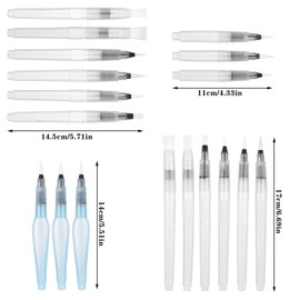 FRIUSATE 18pcs Water Color Brush Pen Set, 18 sizes Water Paint Brushes for Water Soluble Colored Pencils, Colouring, Artist Grade Watercolour Brushes for Painting, Lettering, Calligraphy