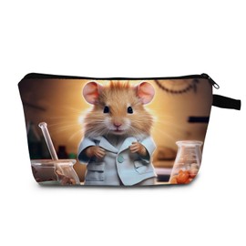 MoCaliduccious Scientific Mouse Makeup Bag for Women Travel Cosmetic Organizer Bag Teacher Appreciation Gifts Small Zipper Toiletry Bag