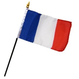 France 4"x6" Flag Desk Table Stick PREMIUM Vivid Color and UV Fade BEST Garden Outdor Resistant Canvas Header and polyester material FLAG