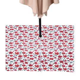 Fabric Textile Products Rectangular Tablecloth with Umbrella Hole and Zipper, Water Repellent, Outdoor, 100% Milliken Polyester, Machine Washable, 60x84, Painted Flowers