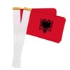 25 Packs Small Albania Flags on Handheld Stick，Miniature Albanian Flag