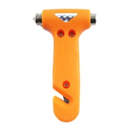 6 Inch Mini Emergency Hammer Window Punch and Seat Belt Cutter Bright Orange 2 Pack