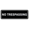 Standard No Trespassing Door/Wall Sign - Black/Silver - Large
