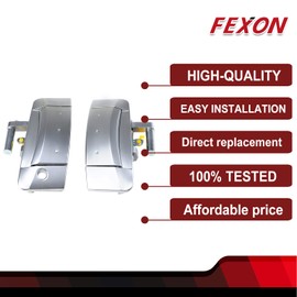 FEXON 1 par de manijas exteriores para puerta exterior compatible con Nissan 350Z 2003-2009 izquierda del conductor y lado derecho del pasajero sustituye a 80607-CD41E 80606-CD01E plata