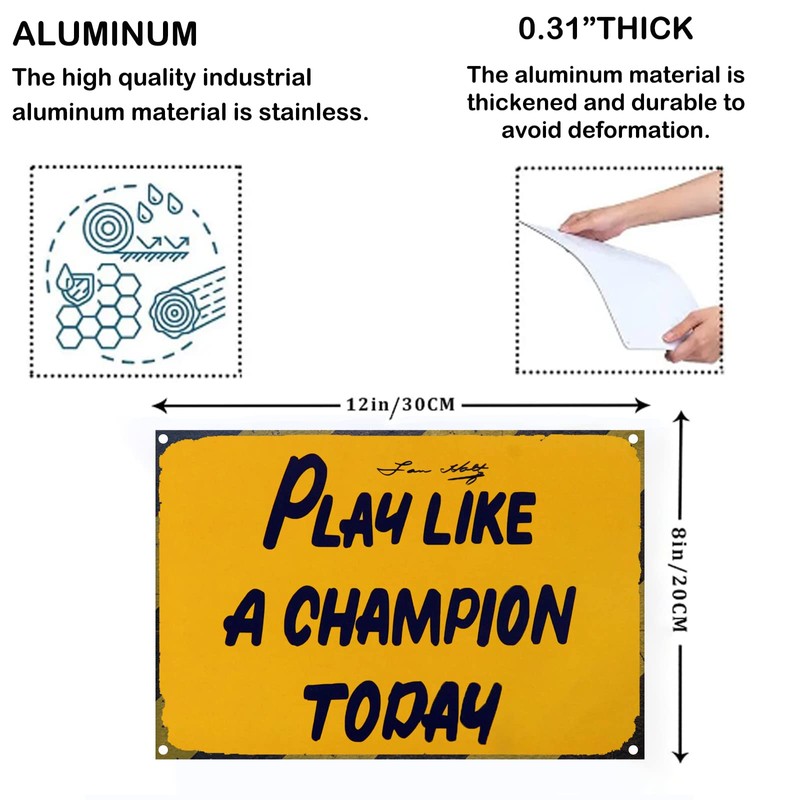 Play Like A Champion Today Sign - Play Sign Inspirational
