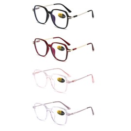 YQJYWZTF 4 Pack oversized Reading Glasses Blue Light Blocking for Women Men Computer Readers Fashion Eyeglasses (4 Pairs, 2.5, diopters)
