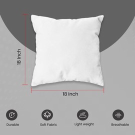 Casafoyer Throw Pillows (Set of 4, White), 18 x 18 Inches Pillows for Sofa, Bed and Couch Decorative Stuffer Pillows, Soft & Fluffy Couch Pillows for Sofa, Bed & Living Room Decor