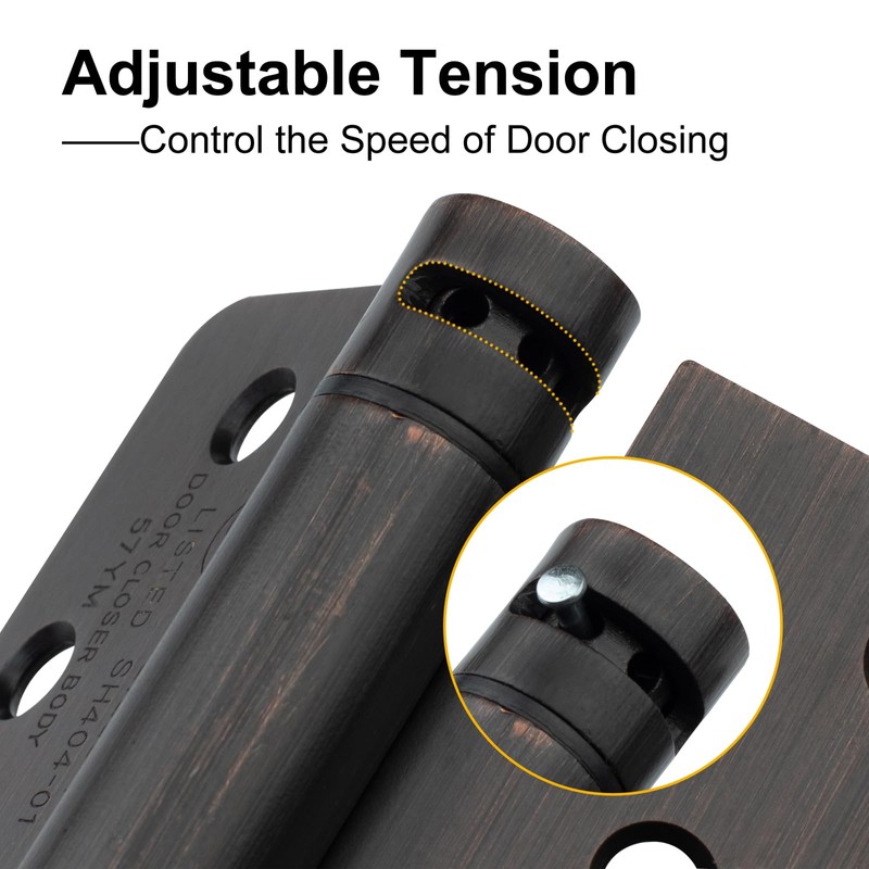 Haidms 3 Pack Spring Hinge 4 Inch Oil Rubbed Bronze