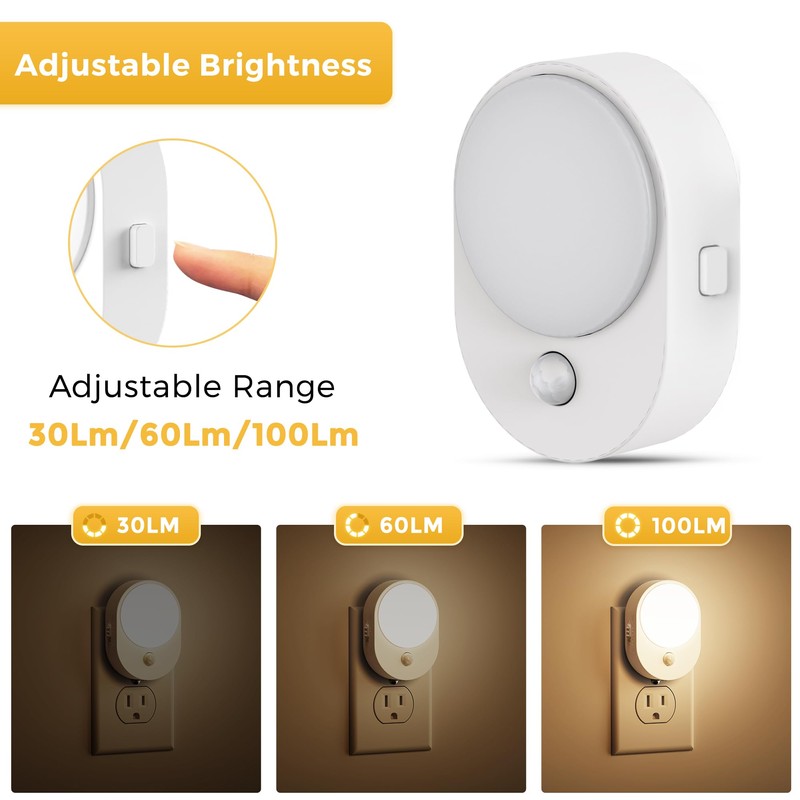 L LOHAS LED Plug in Night Light with Motion Sensor