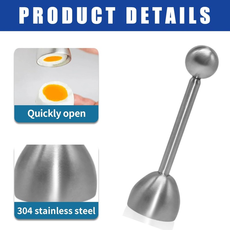 WUBAYI Egg Topper Stainless Steel - Egg Cracker for Boiled