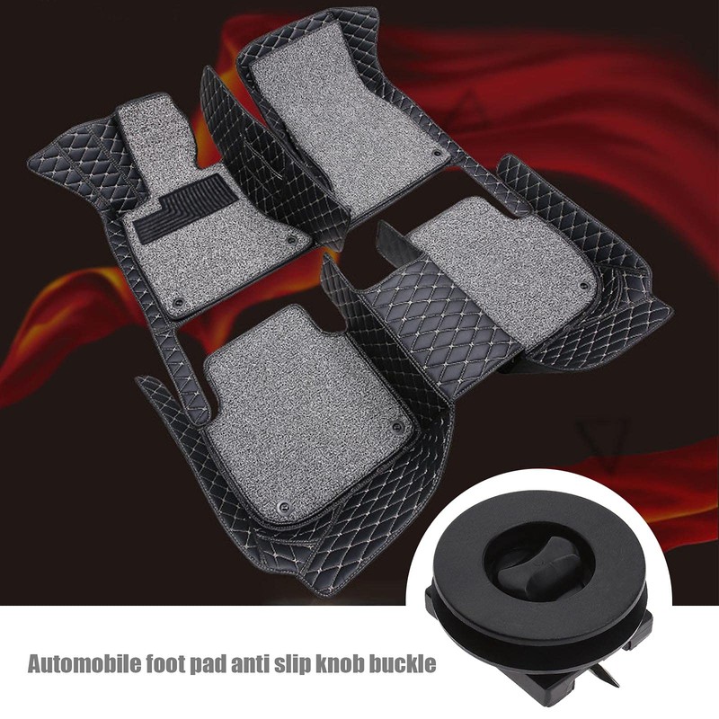 EMSea 4Pcs Car Mat Retainer Carpet Anti-Slip Buckle Twist Plastic