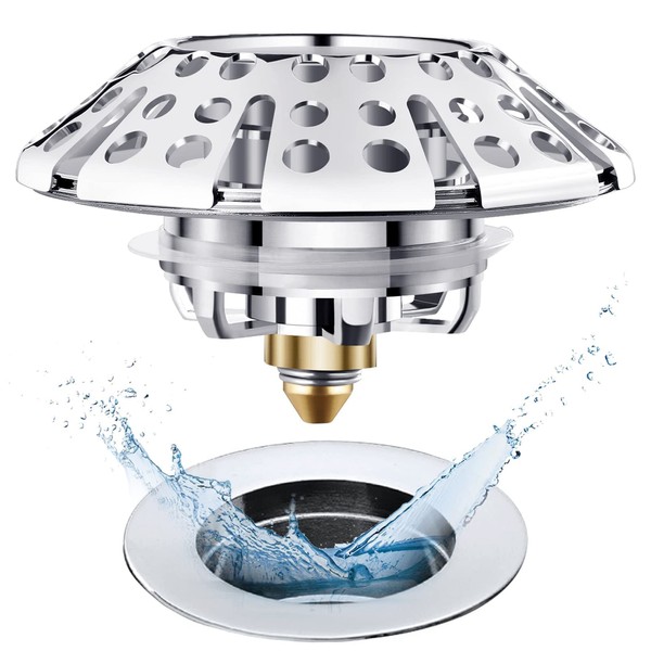 AzWzz AzWzz Universal Tub Stopper Bathtub Drain Plug, Pop Up