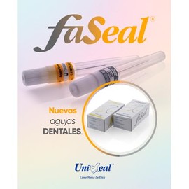 100 Agujas Dentales Desechables Estériles Uniseal Faseal G (0.30 x 21 mm). Caja con 100 agujas dentales estériles