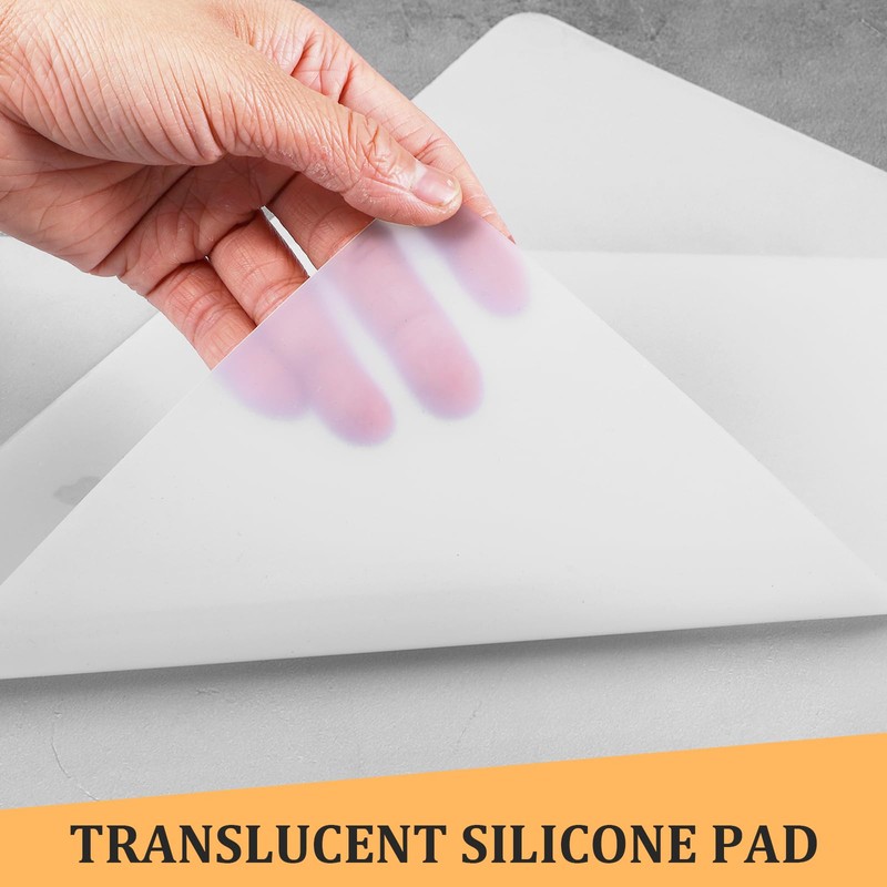 2PCS Clear Silicone Mats Non-Slip Heat Resistant Plastic Placemats Wipeable