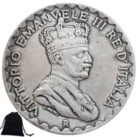 YunBest 1925 - Moneta d'Italia in nichel Commemorativa Italia Monete da collezione - Moneta Europa dall'Italia + borsa KaiKBax - Regalo per fidanzati e marito BestShop