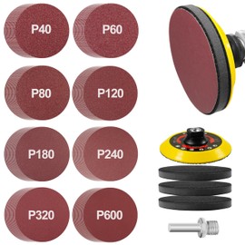 125mm Hook and Loop Sanding Discs Set for Angle Grinders, 96 Pieces Sandpaper with M14 Sanding Disc and Shank, Angle Grinder Accessories Ideal for Polishing Wood and Metal