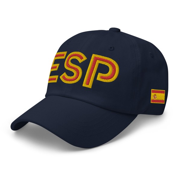 Spain National Flag Retro ESP Soccer Baseball Cap Dad Hat