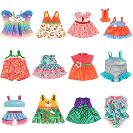 XADP 12 Sets Baby Dolls Clothes Dresses Clothing Outfits with Hat Fits for 10 Inch 11 Inch Baby Dolls, 12" Baby Dolls and Other Similar Sized Dolls