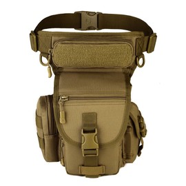 Xieben Motorcycle Leg Bag Drop Leg Bag Waist Bag Leg Bag for Men Women Waist Belt Bag Cycling Travel Outdoor Sports Tactical Military Hiking Camping, khaki