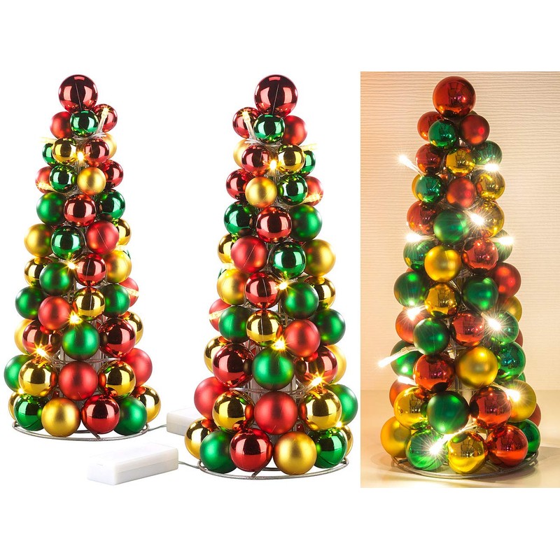 Britesta Bauble Christmas tree: set of 2 LED illuminated Christmas