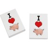 2 x 45mm 'I Love Pigs' Erasers/Rubbers (ER00033686)
