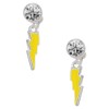 Delight Jewelry Silvertone Yellow Lightning Bolt - Large Clear Crystal