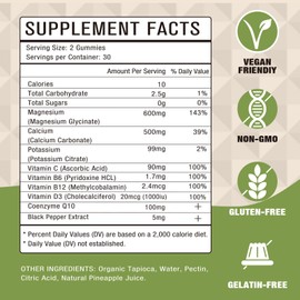 2 Pack High Absorption Magnesium Glycinate Gummies 600 mg Per Serving, Magnesium Glycinate Supplements for Muscle, Bone and Sleep - 120 Pineapple Flavored Gummies