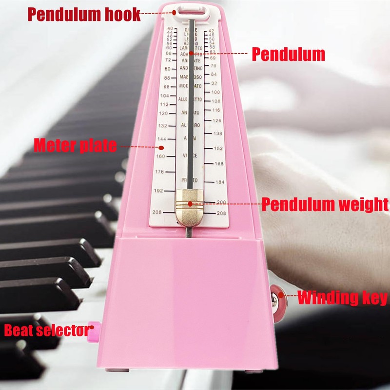SOLO Mechanical Metronome with Accent Bell, Universal Metronome Precise Beat,