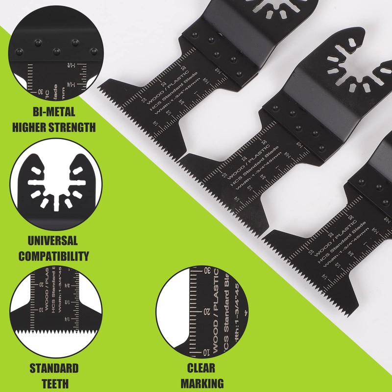 COMOWARE 55 Pcs Oscillating Saw Blades - 1-3/4” Professional Universal