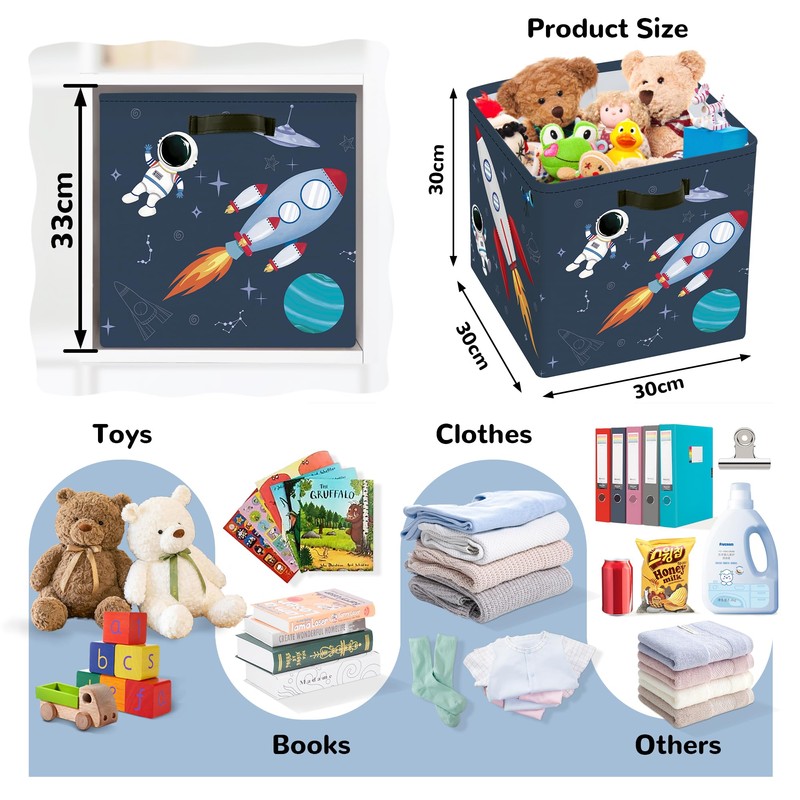 Clastyle 3 pcs Cosmic Space Cube Storage Unit Boxes Stars