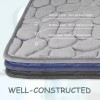 Alfombra De Baño Antideslizante En Forma De Guijarro Gris