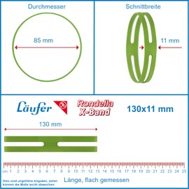 Läufer 59081 Rondella X-Band, Elastic Cross Bands, Rubber Bands 130 x 11 mm, Diameter 85 mm, 500 g Box, Assorted Colours