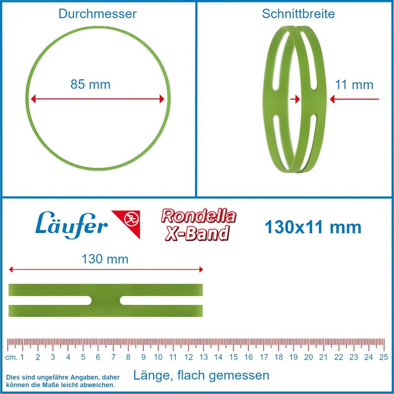 Läufer 59081 Rondella X-Band, Elastic Cross Bands, Rubber Bands 130