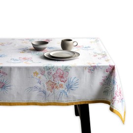 Maison d' Hermine Table Cloths 100% Cotton 140cm x 230cm Decorative Washable Square Tablecloth Easter Table cloth for Dining, Kitchen, Parties & Camping, Paradise Island - Spring/Summer