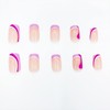 SINHOT Medium Press on Nails Square Fake Nails Squoval Acrylic