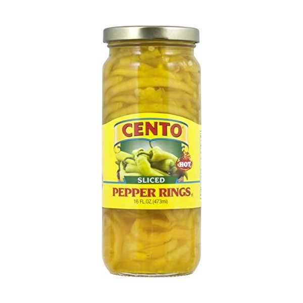 Cento - Sliced Hot Banana Peppers, (2)- 16. oz. Jars