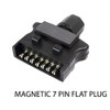 Magnetic Trailer 7 Pin Flat In-Line Plastic Plug With Magnet