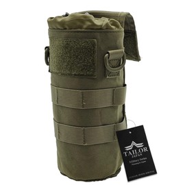 TAILOR JAPAN Foldable Water Bottle Pouch, Water Bottle Pouch, Drink Holder, Plastic Bottle Holder, Molle System, Waterproof 1000D (Ranger Green)